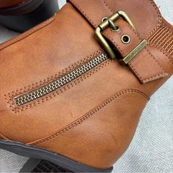 White Mountain Women's Brown Dark Tan Dessert Zipper Booties Shoe Size 6 - Picture 2 of 12